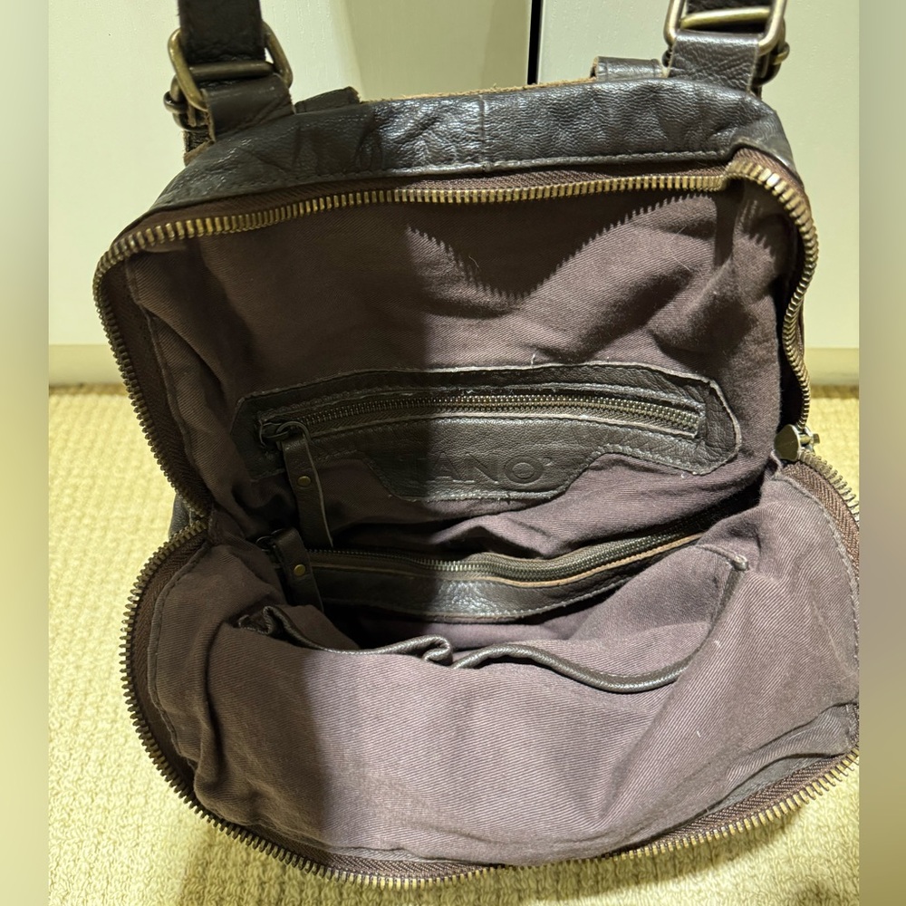 Tano Stylish Brown Leather Backpack - Picture 11 of 16